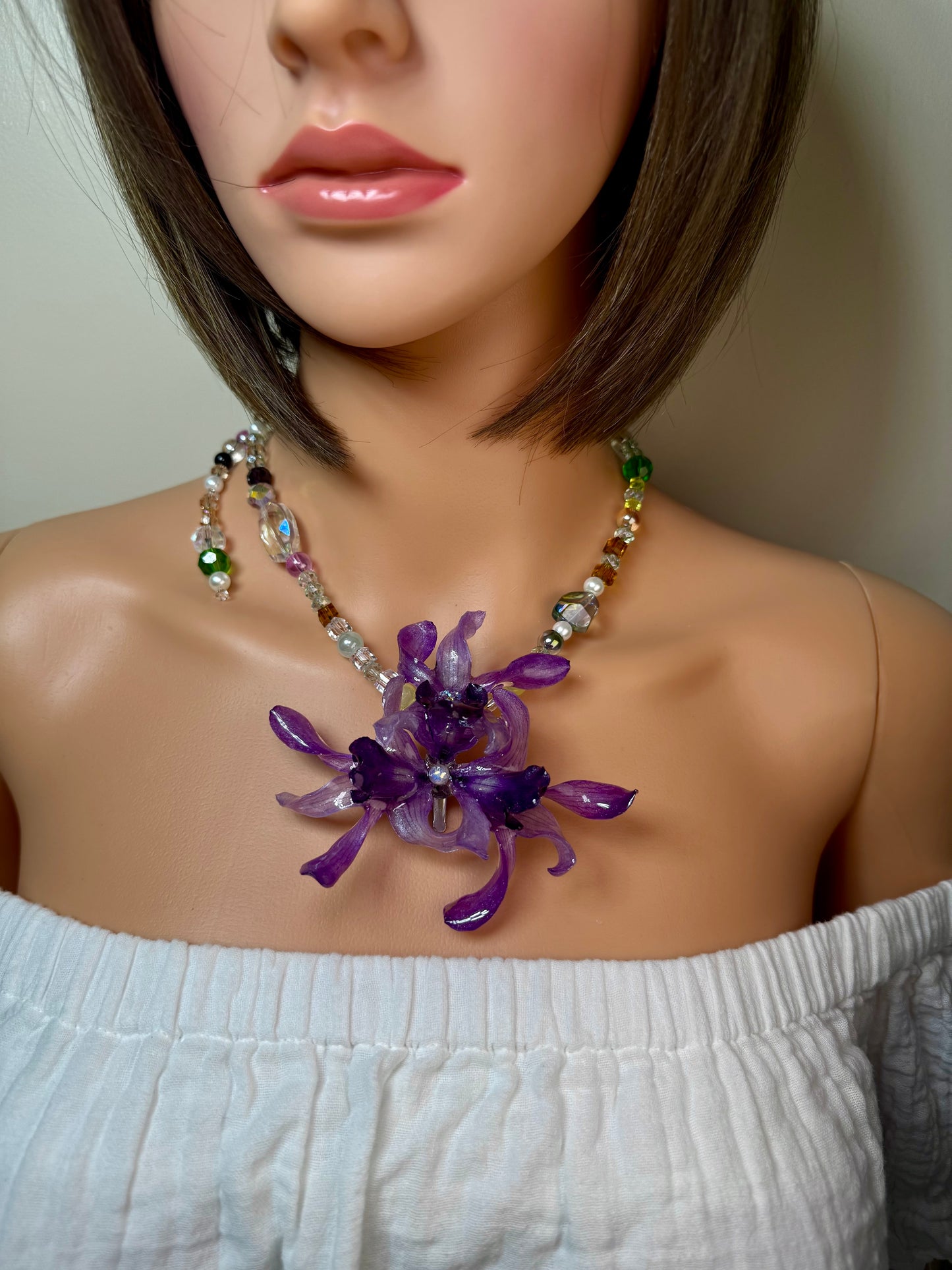 Eloisa Real Preserved Flower Necklace & Hair Clip | Handmade Botanical Jewelry | Multifunctional Floral Art