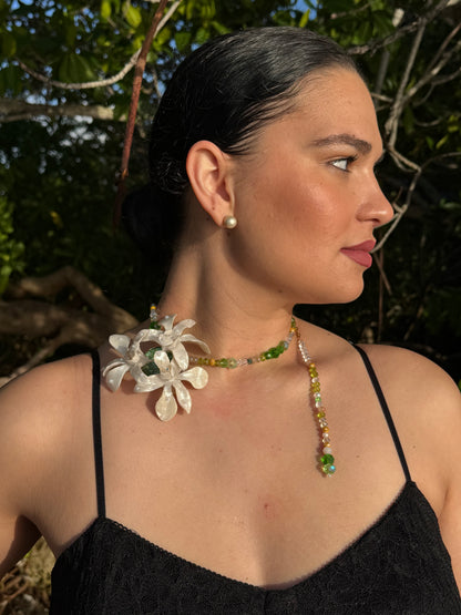 Ivory Orchid Sunrise Necklace