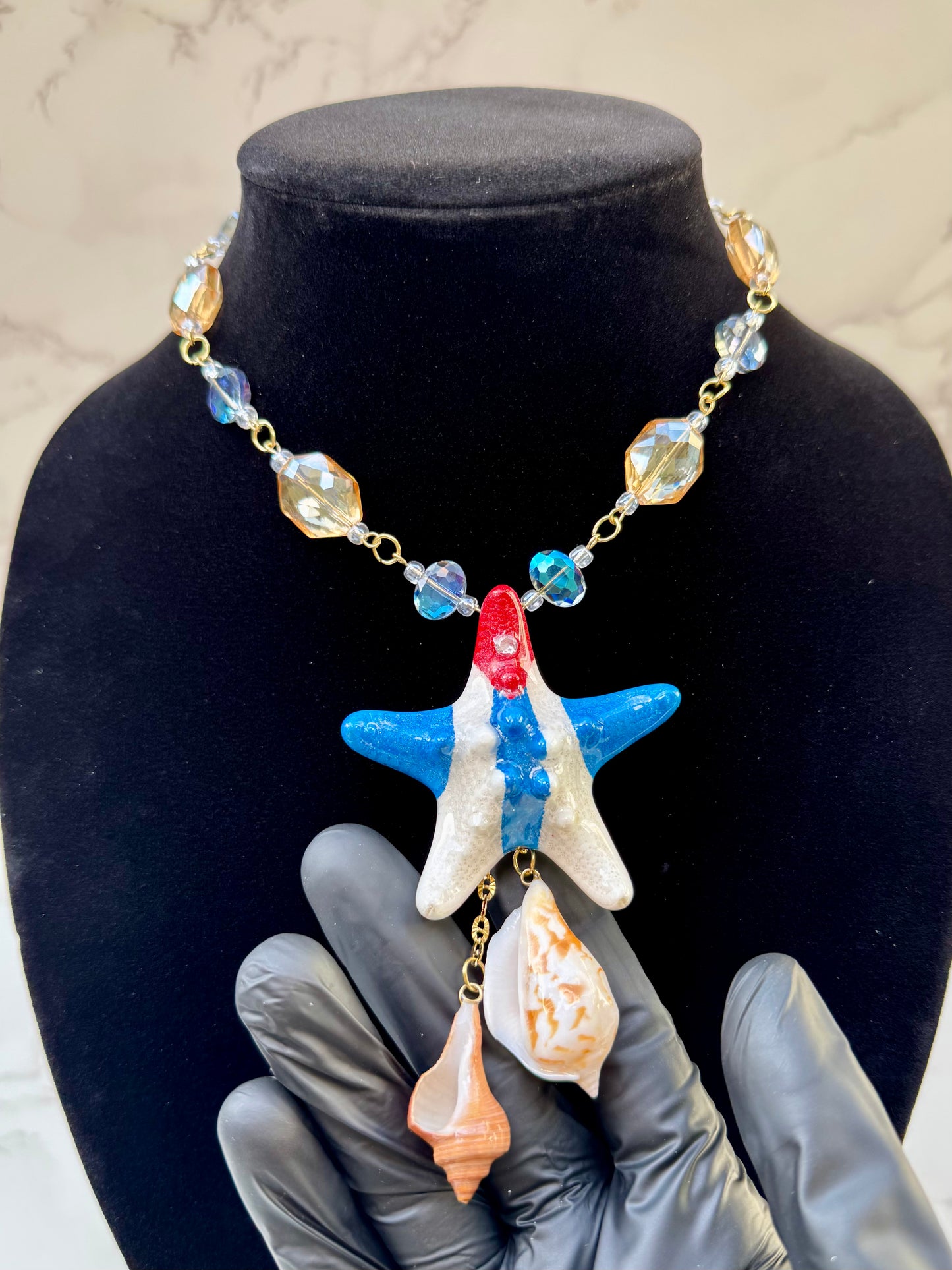 Cuban Starfish & Seashell Necklace
