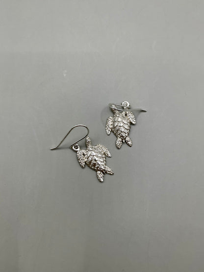 Sea Turtle Earrings, 925 Sterling Silver