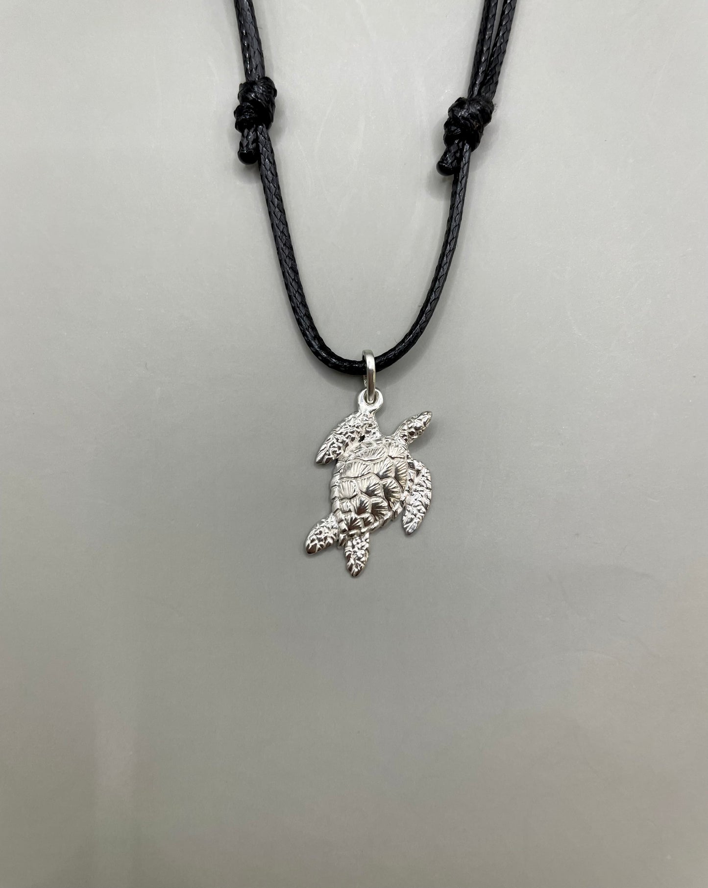 Mini Sea Turtle Pendant, Silver 925