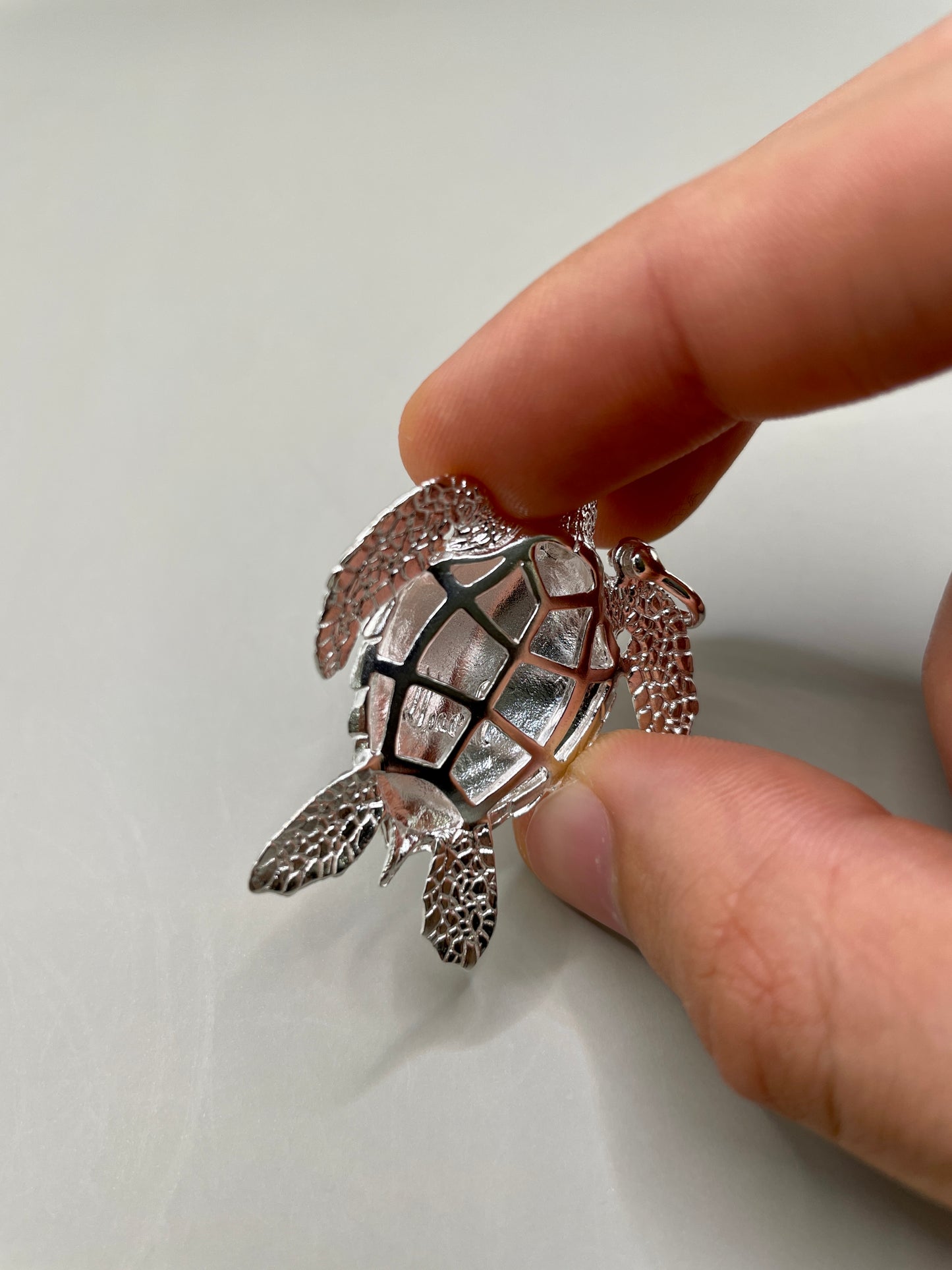 Sea Turtle Necklace, 925 Silver, 3D Pendant