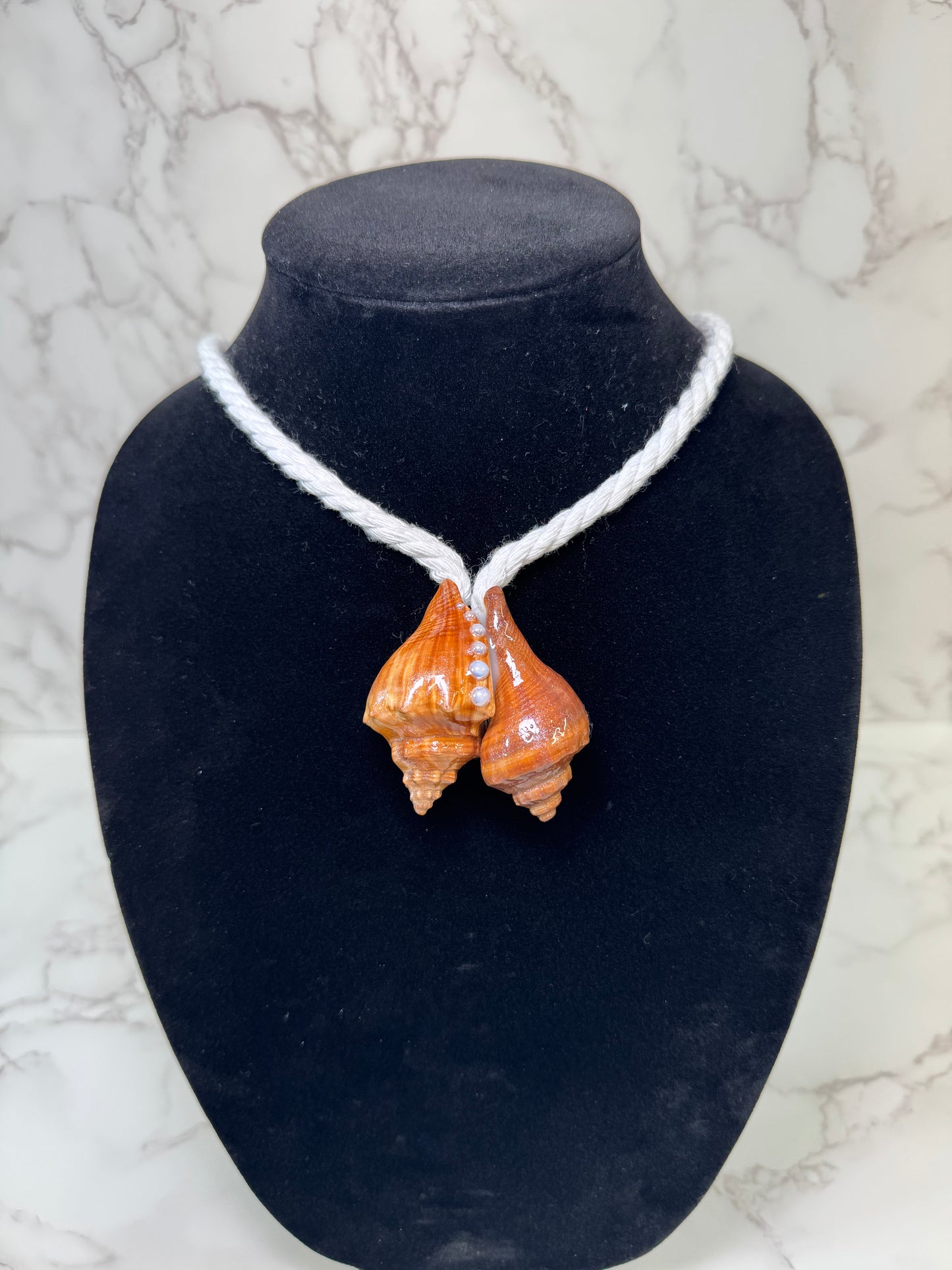 Sunset Seashell Pearl Necklace