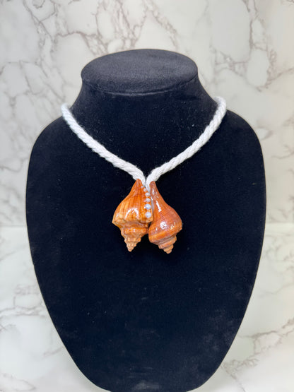 Sunset Seashell Pearl Necklace