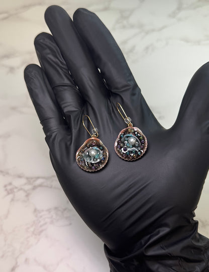 Rainbow of pearls earrings