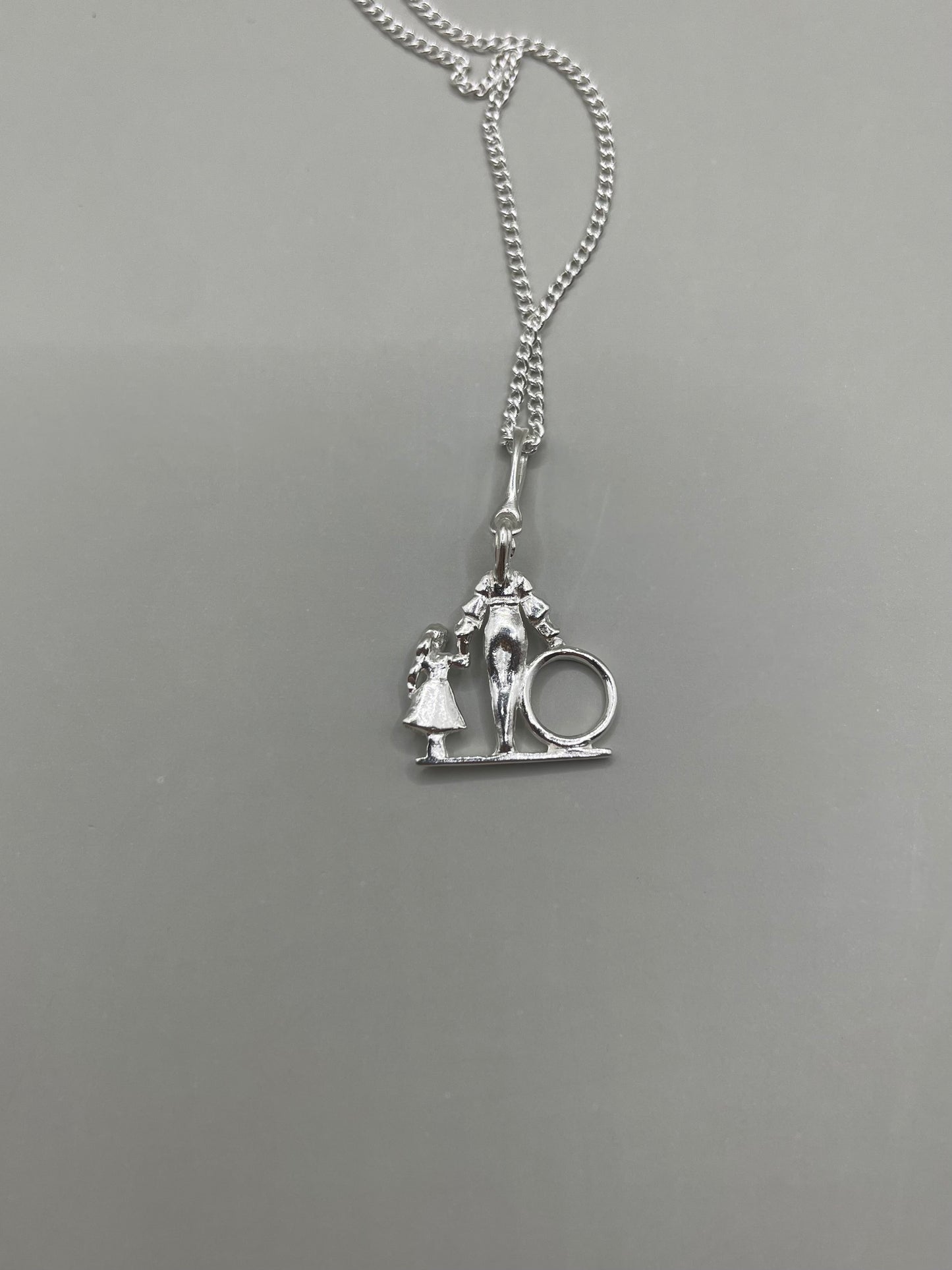 Mom and Daughter Necklace, 925 Sterling Silver