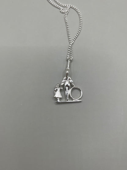 Mom and Daughter Necklace, 925 Sterling Silver