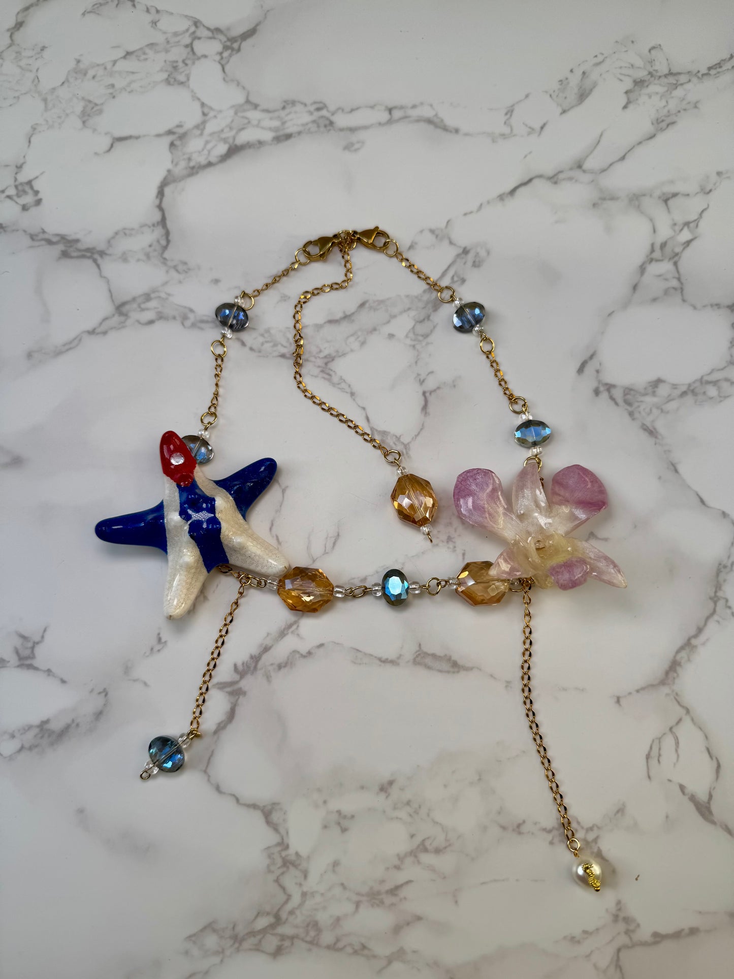 Orchid Seashell Harmony Necklace