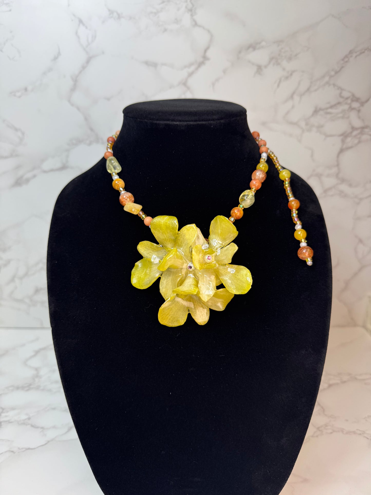 Anastasia Real Preserved Flower Necklace & Hair Clip | Handmade Botanical Jewelry | Multifunctional Floral Art