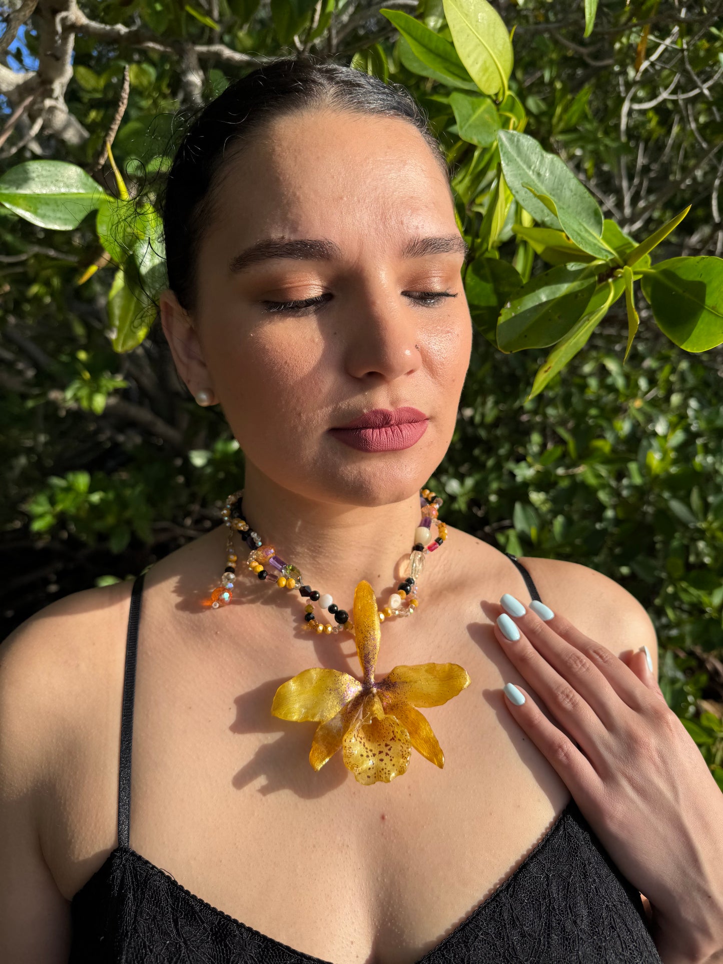 Spotted Cattleya Radiance Necklace