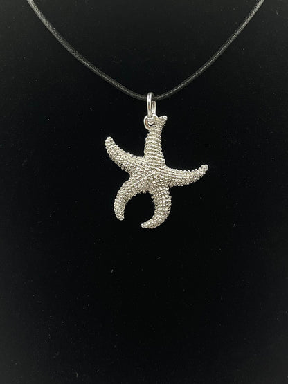 Starfish Set, 925 Sterling Silver, Earring and necklace