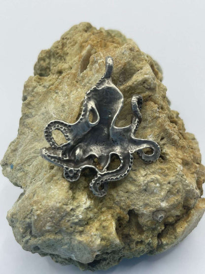 Octopus, 925 Silver, 3D Pendant - Lluch Jewelry