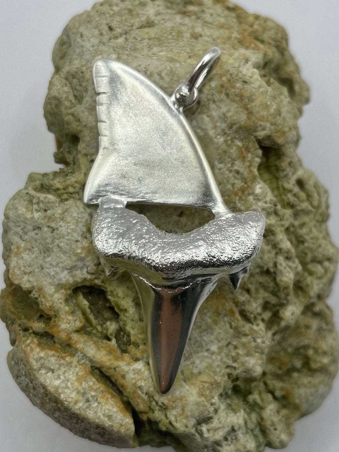 Shark Tooth & Fin Necklace, 3D Pendant - Lluch Jewelry