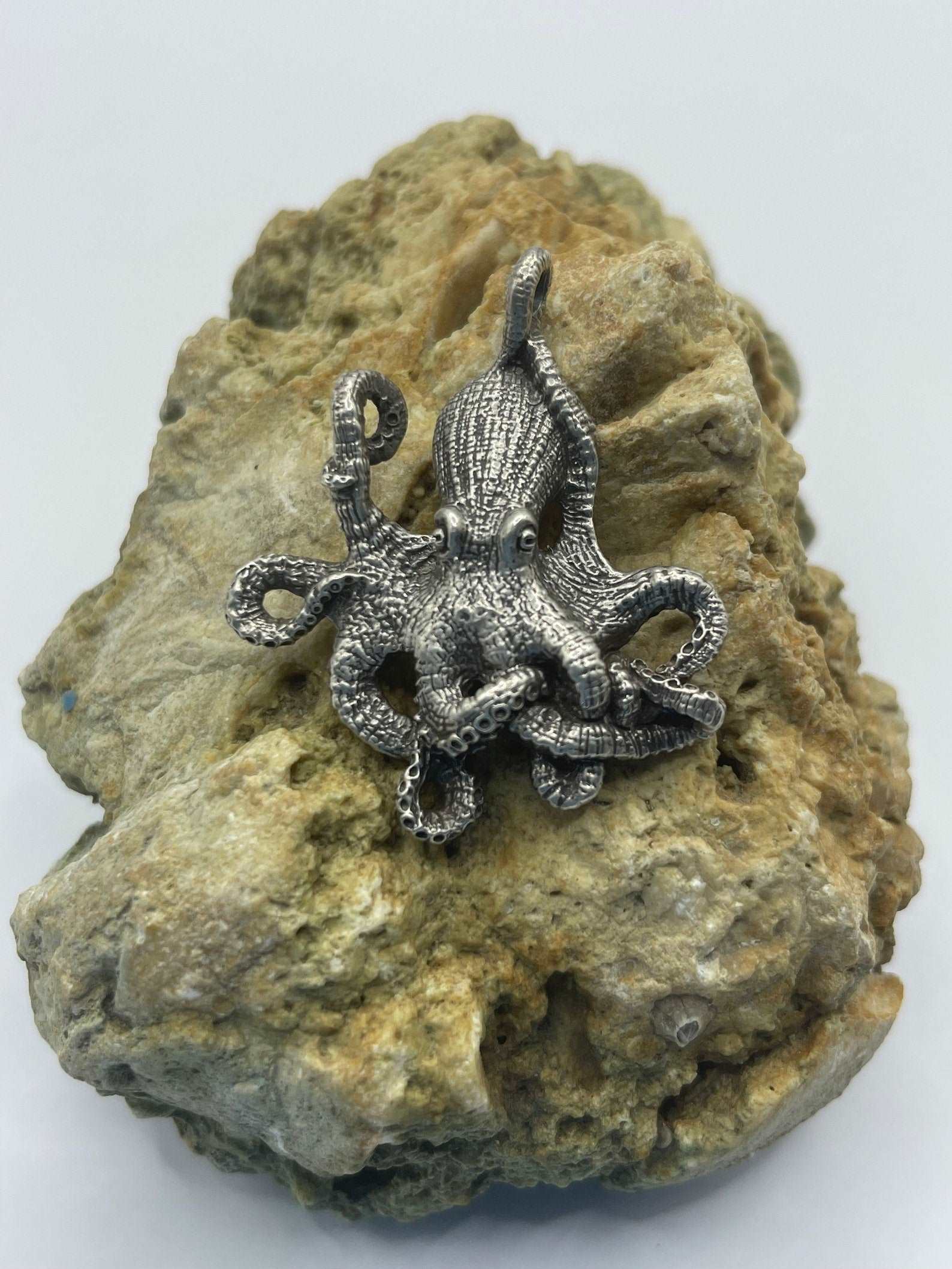 Octopus, 925 Silver, 3D Pendant - Lluch Jewelry