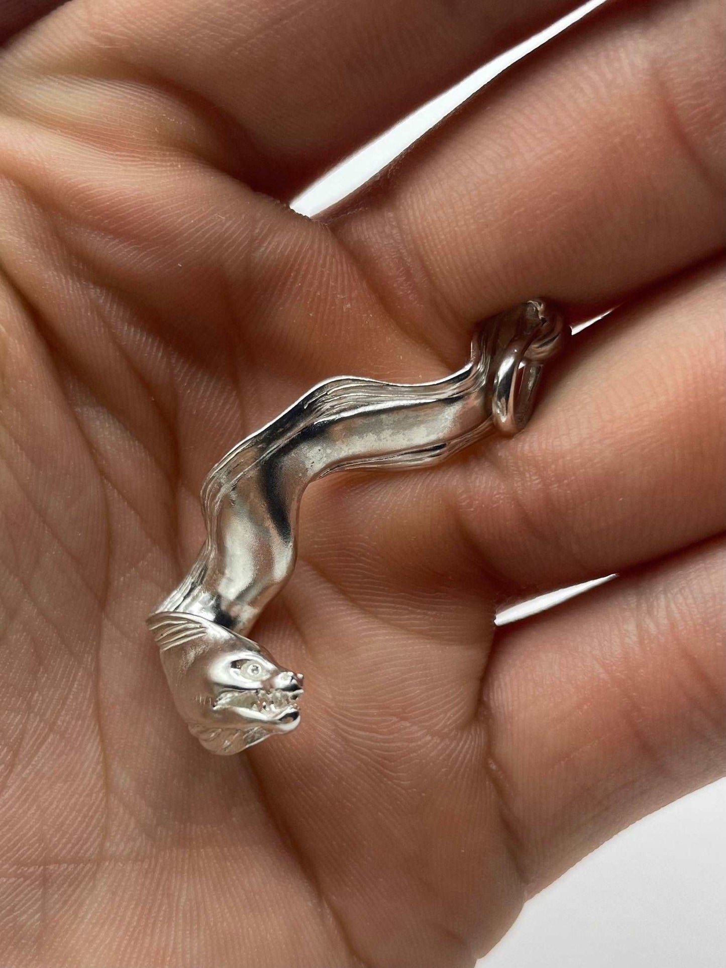 Realistic Moray Eel Necklace 925 Sterling Silver - Lluch Jewelry