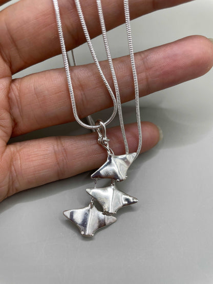 School Of Manta Rays Pendant, 925 Sterling Silver - Lluch Jewelry