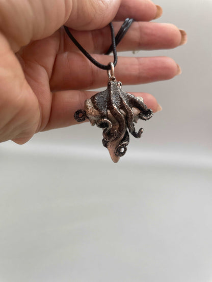 Octopus & Shark Tooth Necklace, 3D Pendant - Lluch Jewelry