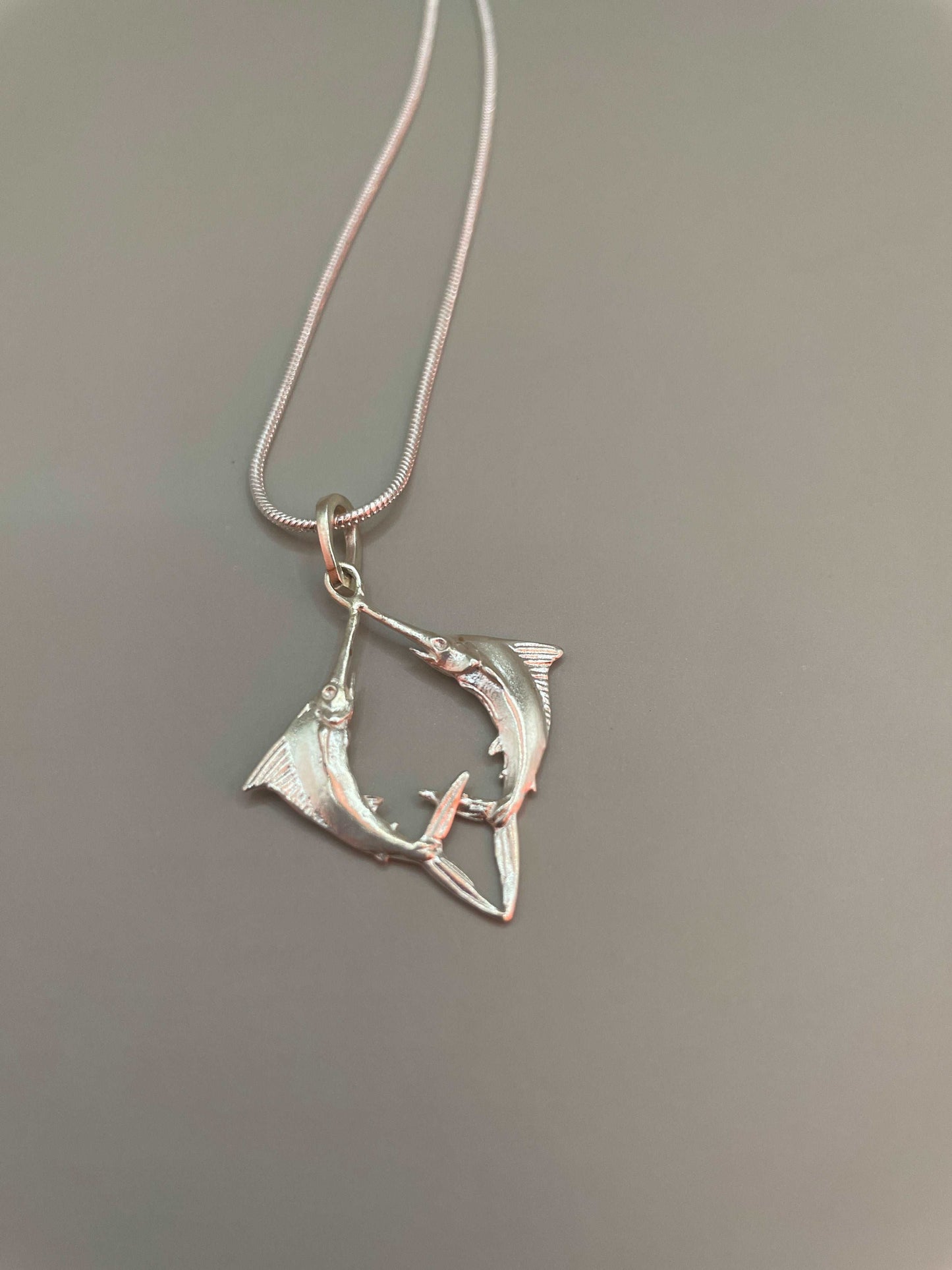 Swordfish Duo, Marlin, 3D Pendant - Lluch Jewelry