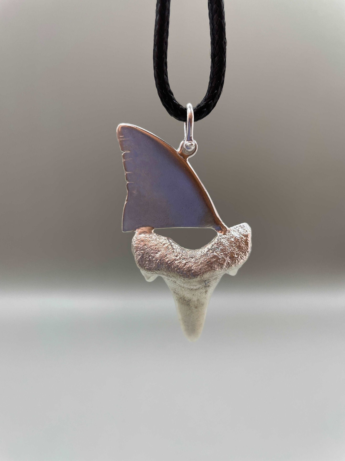 Shark Tooth & Fin Necklace, 3D Pendant - Lluch Jewelry