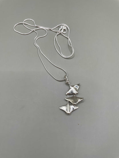 School Of Manta Rays Pendant, 925 Sterling Silver - Lluch Jewelry