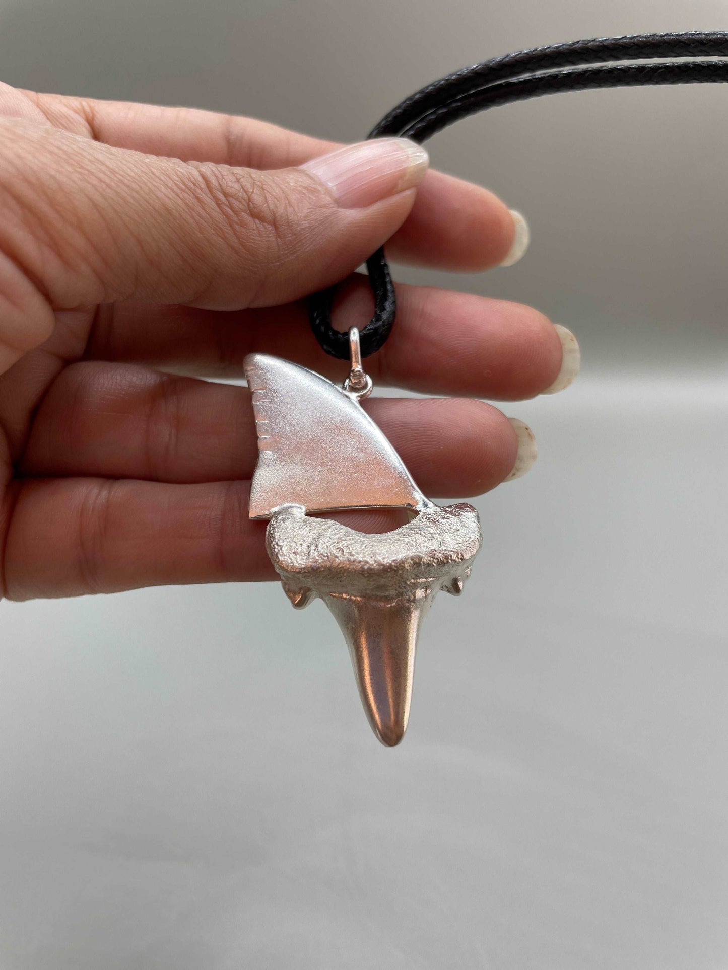 Shark Tooth & Fin Necklace, 3D Pendant - Lluch Jewelry