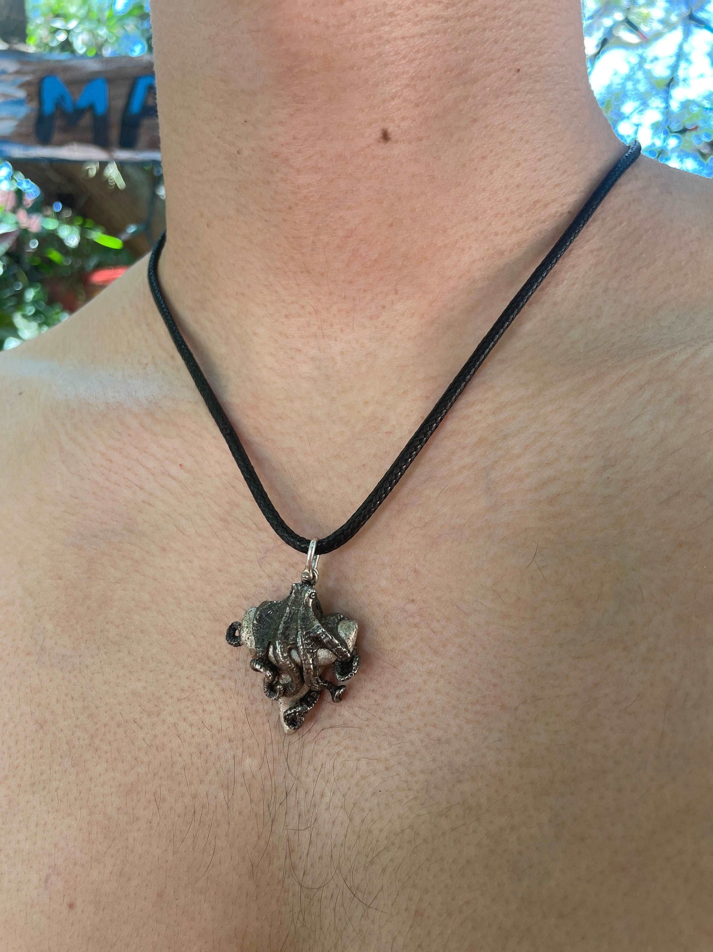 Octopus & Shark Tooth Necklace, 3D Pendant - Lluch Jewelry