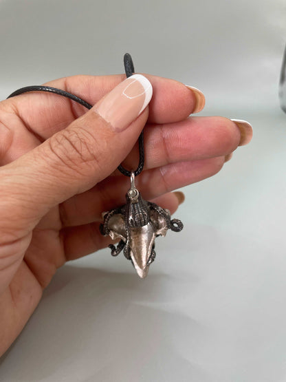 Octopus & Shark Tooth Necklace, 3D Pendant - Lluch Jewelry