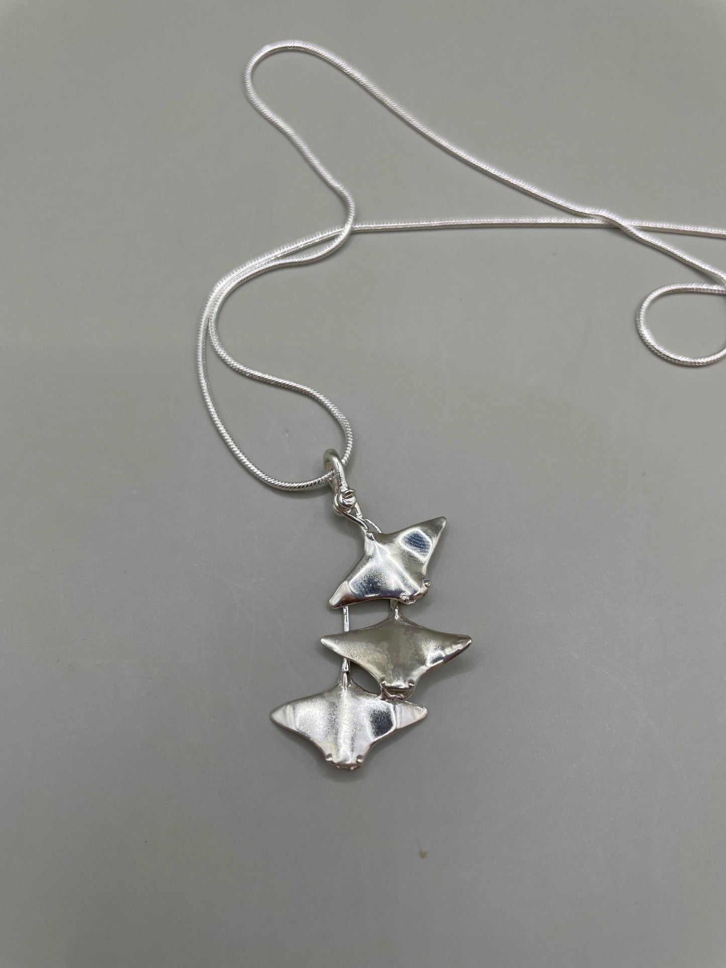 School Of Manta Rays Pendant, 925 Sterling Silver - Lluch Jewelry