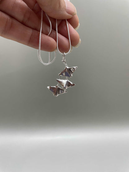 School Of Manta Rays Pendant, 925 Sterling Silver - Lluch Jewelry