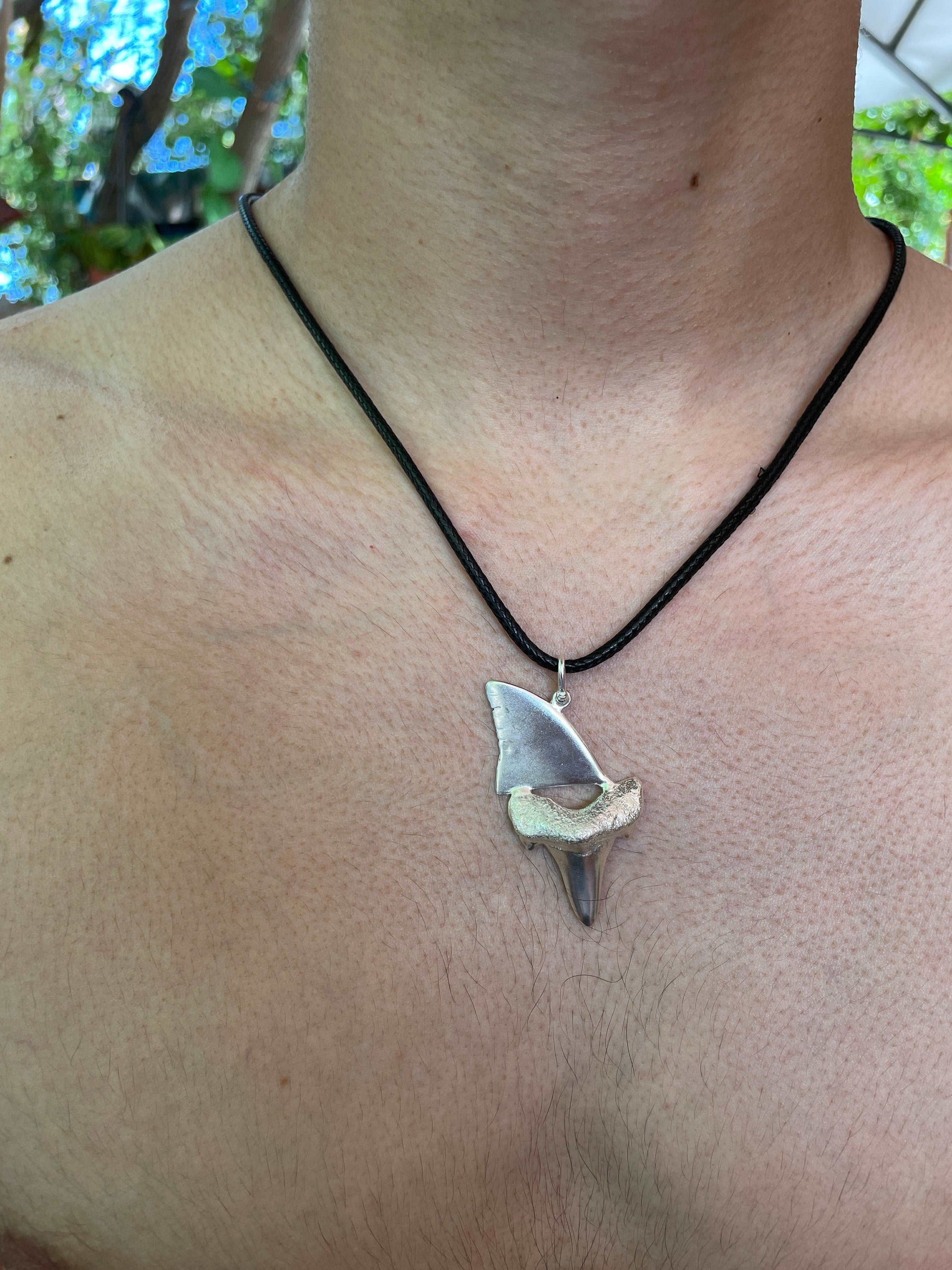 Shark Tooth & Fin Necklace, 3D Pendant - Lluch Jewelry