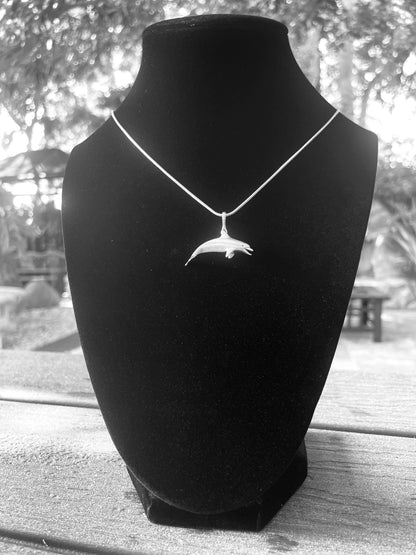 Dolphin Necklace Crafted in 925 Sterling Silver, Ocean Animal Pendant Handmade in USA. Jewelry Gift for Women