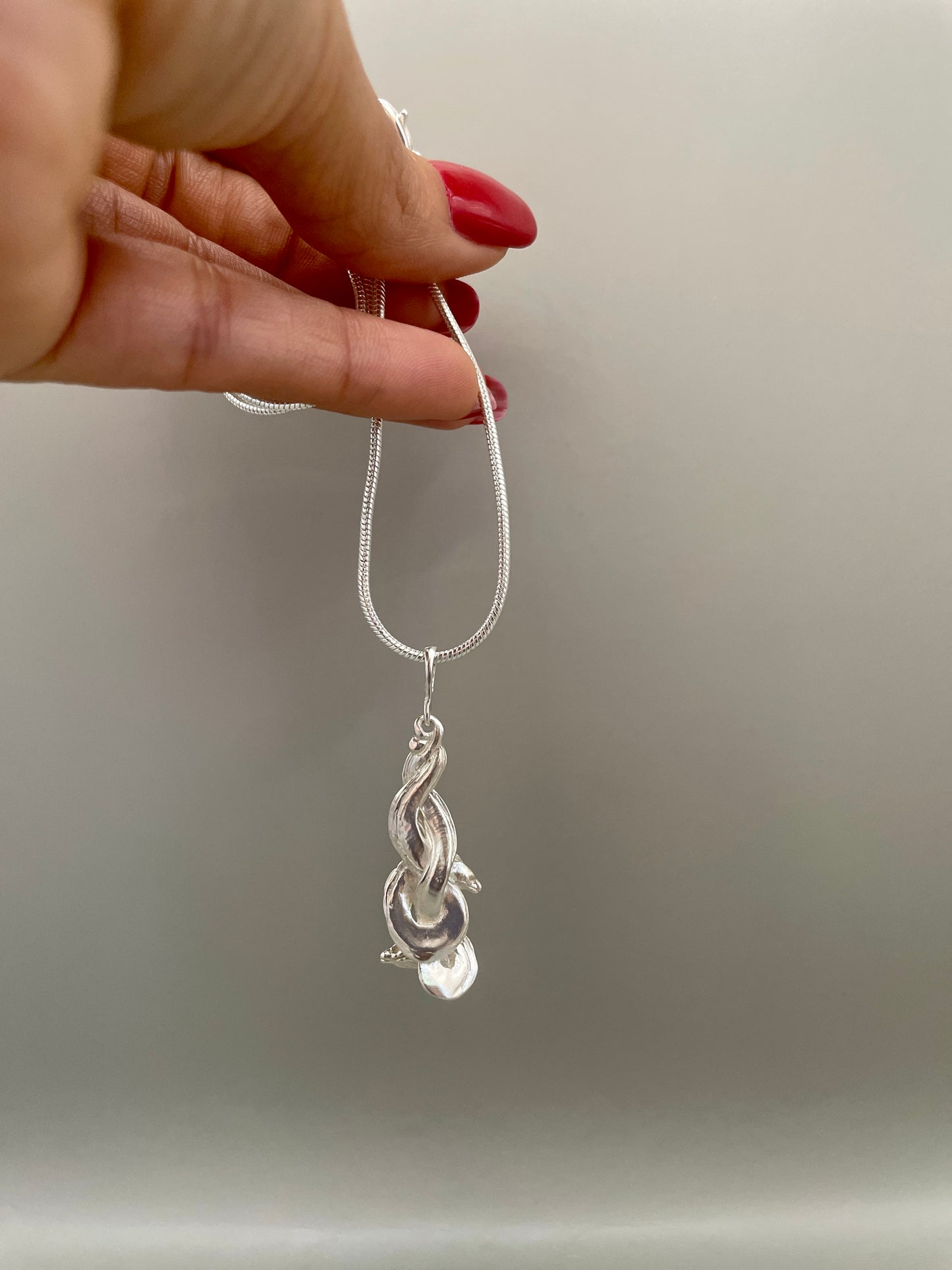 Tangling Moray Eels Pendant, 925 Silver, 3D Pendant