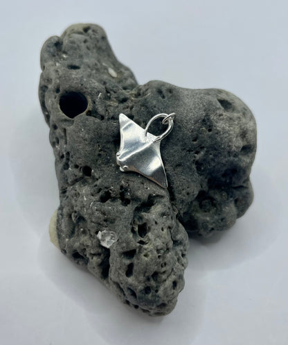 Mini Manta Ray Pendant, 925 Silver, 3D Pendant