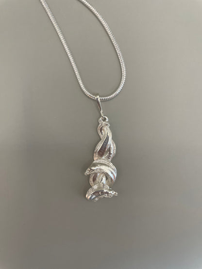 Tangling Moray Eels Pendant, 925 Silver, 3D Pendant