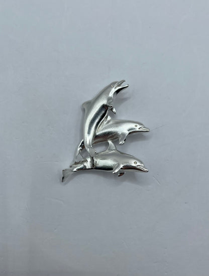 Three Dolphins necklace, 925 Sterling Silver