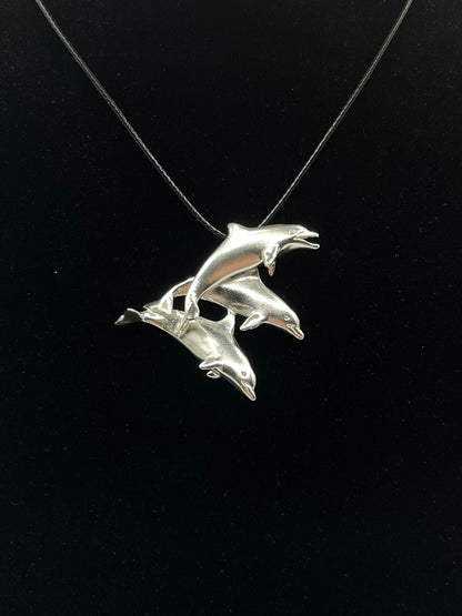 Three Dolphins necklace, 925 Sterling Silver