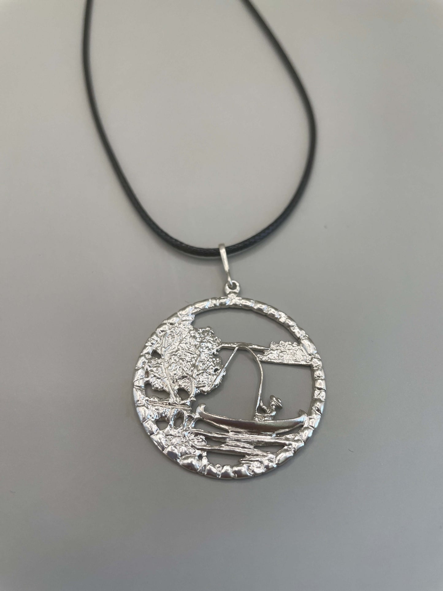 Fisherman & Canoe, 925 Silver