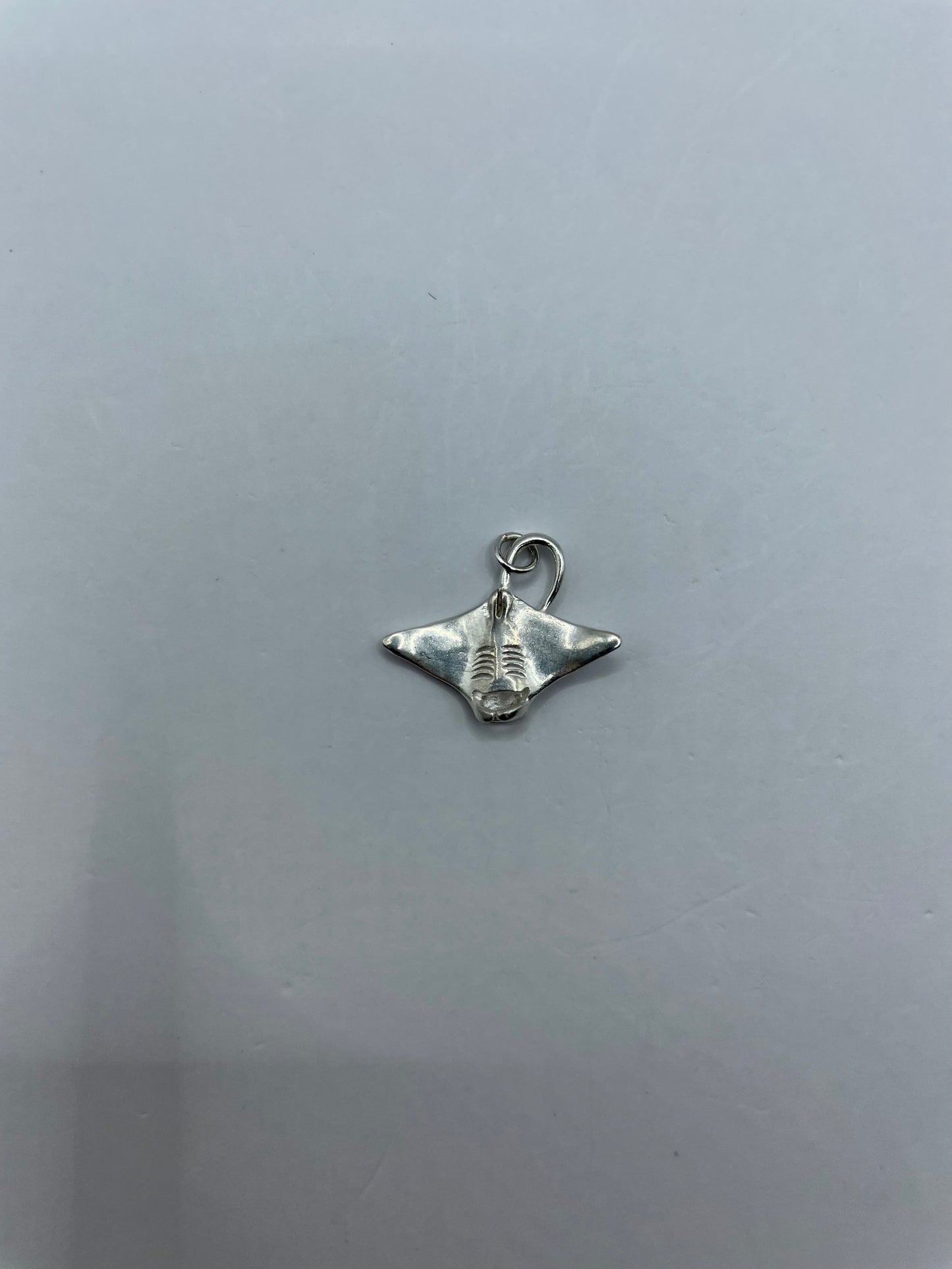 Mini Manta Ray Pendant, 925 Silver, 3D Pendant