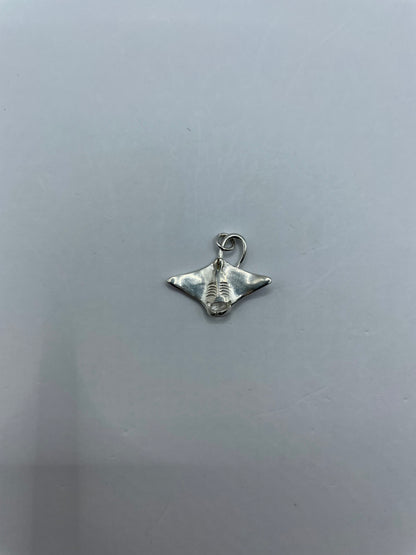 Mini Manta Ray Pendant, 925 Silver, 3D Pendant