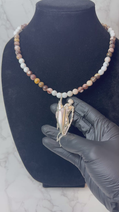 Marlin Diver 925 Sterling Silver Hand Made Necklace | One-of-a-Kind Coastal Art