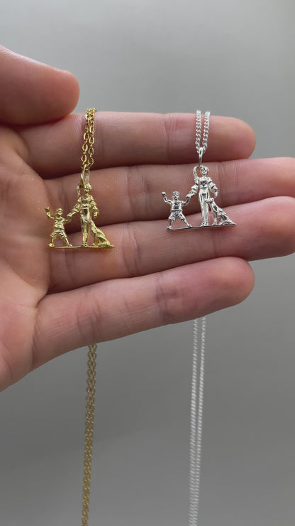 Mom, Son, And Dog Necklace