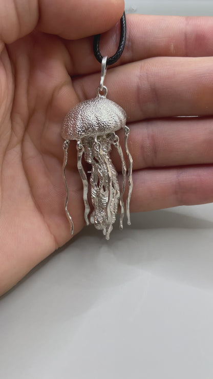 Jellyfish Necklace, 925 Sterling Silver