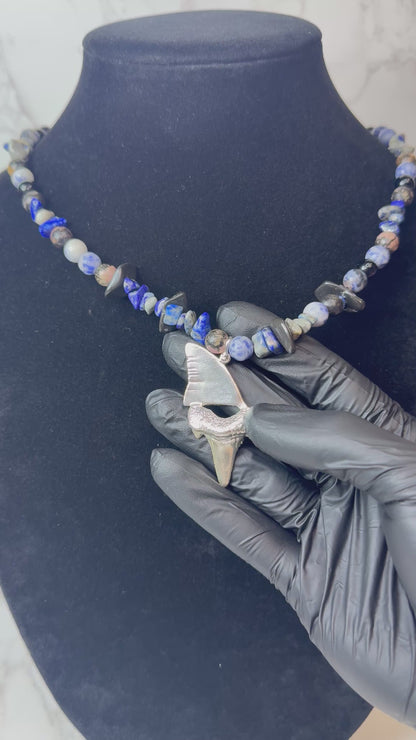 Shark Fin 925 Sterling Silver Hand Made Necklace | One-of-a-Kind Coastal Art