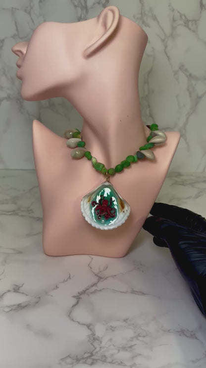 25 Pez Perro Handmade Necklace Encapsulated in Real Shell with UV Resin