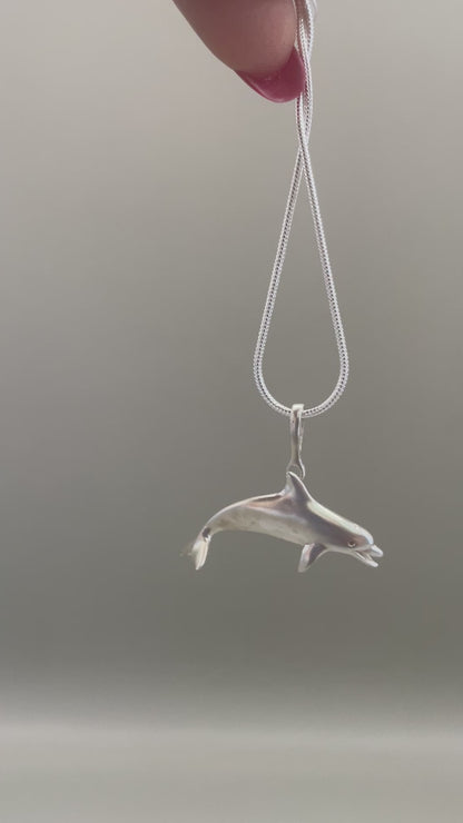 Dolphin Necklace, 925 Sterling Silver