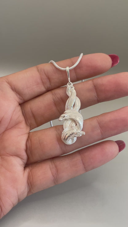 Tangling Moray Eels Pendant, 925 Silver, 3D Pendant