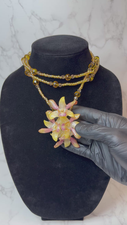 Flora Real Preserved Flower Necklace & Hair Clip | Handmade Botanical Jewelry | Multifunctional Floral Art