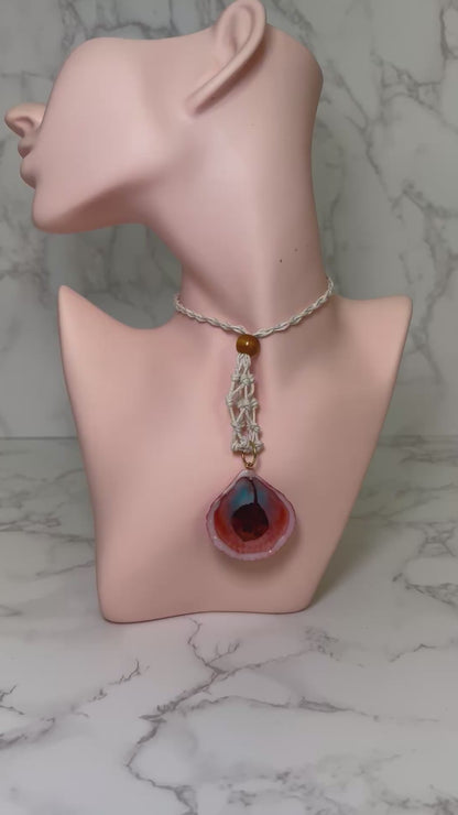 Single Sting Ray Handmade Stingray Necklace Encapsulated in Real Shell with UV Resin