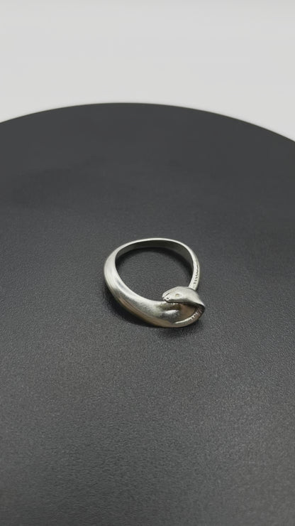 Thin Moray Eel Ring, 925 Silver