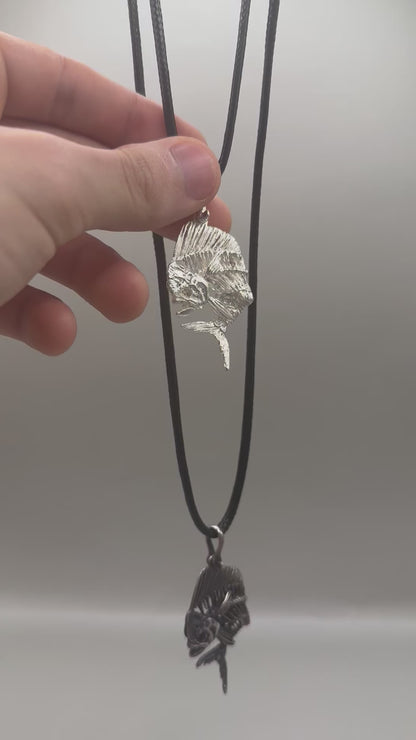 Mahi Mahi Skeleton Necklace, 925 Sterling Silver